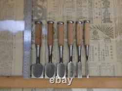 JAPANESE DOVETAIL CHISEL Sinogi-style Nomi Set of 6 from JAPAN b74