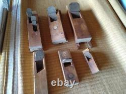 JAPANESE style WOOD PLANE KANNA lot 6 carpenter tools DAIKU USED Vintage