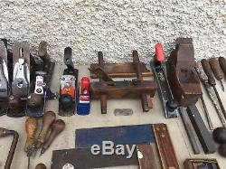 JOBLOT VINTAGE OLD WOODWORKING TOOLS 170+ ITEMS PLANES/CHISELS/HAMMERS Etc