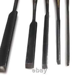 Japanese 5pc Tenon Nomi Chisel Set Woodworking Tool Vintage Collectible