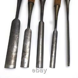 Japanese 5pc Tenon Nomi Chisel Set Woodworking Tool Vintage Collectible