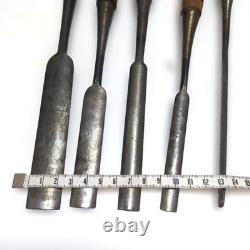 Japanese 5pc Tenon Nomi Chisel Set Woodworking Tool Vintage Collectible