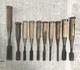 Japanese Antique Hammering Chisel Set of 10 NOMI Carpentry Woodworking Tool FS