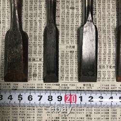 Japanese Antique Hammering Chisel Set of 10 NOMI Carpentry Woodworking Tool FS