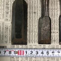 Japanese Antique Hammering Chisel Set of 10 NOMI Carpentry Woodworking Tool FS
