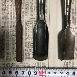 Japanese Antique Hammering Chisel Set of 10 NOMI Carpentry Woodworking Tool FS