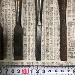 Japanese Antique Hammering Chisel Set of 10 NOMI Carpentry Woodworking Tool FS