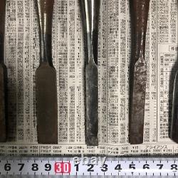 Japanese Antique Hammering Chisel Set of 10 NOMI Carpentry Woodworking Tool FS