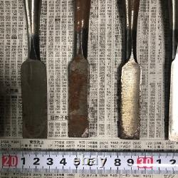 Japanese Antique Hammering Chisel Set of 10 NOMI Carpentry Woodworking Tool FS