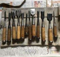 Japanese Carpenter Tool Oire Nomi 12 Wood Chisels Set Ouchi Kiyotake Woodworking
