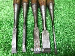 Japanese Carpentry Tools Nomi Chisels 16-Piece Set Vintage Style