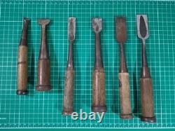 Japanese Chisel Lot of 18 Nomi Woodworking Carpentry Tools with Sharpening Stone