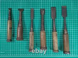 Japanese Chisel Lot of 18 Nomi Woodworking Carpentry Tools with Sharpening Stone