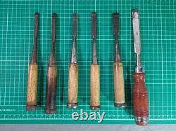 Japanese Chisel Lot of 18 Nomi Woodworking Carpentry Tools with Sharpening Stone
