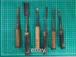 Japanese Chisel Lot of 18 Nomi Woodworking Carpentry Tools with Sharpening Stone