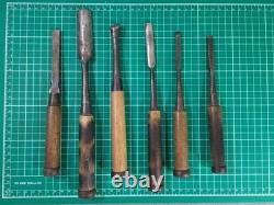 Japanese Chisel Lot of 18 Nomi Woodworking Carpentry Tools with Sharpening Stone