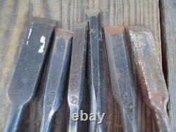 Japanese Chisel Nomi Carpenter Tool Inscription Set of 12 Woodworking Hand Tool
