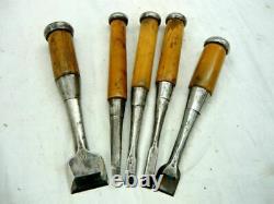 Japanese Chisel Nomi Carpenter Tool Inscription Set of 37 Woodworking Hand Tool