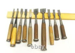 Japanese Chisel Nomi Carpenter Tool Set of 10 Hand Tool wood working