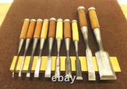 Japanese Chisel Nomi Carpenter Tool Set of 10 Hand Tool wood working