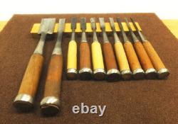 Japanese Chisel Nomi Carpenter Tool Set of 10 Hand Tool wood working