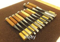 Japanese Chisel Nomi Carpenter Tool Set of 10 Hand Tool wood working