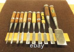 Japanese Chisel Nomi Carpenter Tool Set of 10 Hand Tool wood working