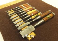 Japanese Chisel Nomi Carpenter Tool Set of 10 Hand Tool wood working