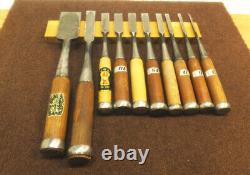 Japanese Chisel Nomi Carpenter Tool Set of 10 Hand Tool wood working