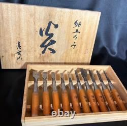 Japanese Chisel Nomi Carpenter Tool Set of 10 Hand Tool wood working used