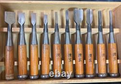 Japanese Chisel Nomi Carpenter Tool Set of 10 Hand Tool wood working used