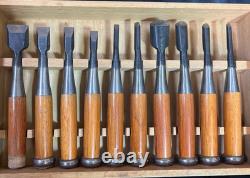 Japanese Chisel Nomi Carpenter Tool Set of 10 Hand Tool wood working used