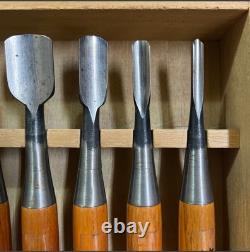 Japanese Chisel Nomi Carpenter Tool Set of 10 Hand Tool wood working used