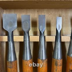 Japanese Chisel Nomi Carpenter Tool Set of 10 Hand Tool wood working used