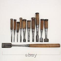 Japanese Chisel Nomi Carpenter Tool Set of 11 Hand Tool wood working #226