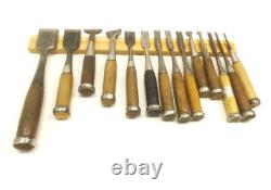 Japanese Chisel Nomi Carpenter Tool Set of 14 Hand Tool wood working