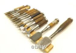 Japanese Chisel Nomi Carpenter Tool Set of 14 Hand Tool wood working