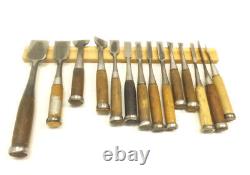 Japanese Chisel Nomi Carpenter Tool Set of 14 Hand Tool wood working