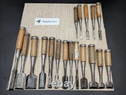 Japanese Chisel Nomi Carpenter Tool Set of 18 Hand Tool wood working R3064-78