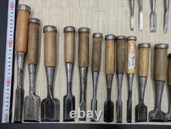 Japanese Chisel Nomi Carpenter Tool Set of 18 Hand Tool wood working R3064-78