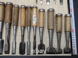 Japanese Chisel Nomi Carpenter Tool Set of 18 Hand Tool wood working R3064-78