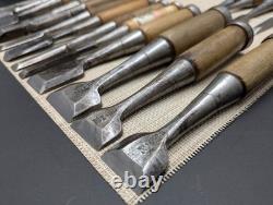 Japanese Chisel Nomi Carpenter Tool Set of 18 Hand Tool wood working R3064-78