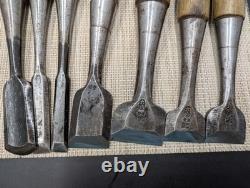 Japanese Chisel Nomi Carpenter Tool Set of 18 Hand Tool wood working R3064-78