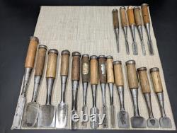 Japanese Chisel Nomi Carpenter Tool Set of 18 Hand Tool wood working R3064-78