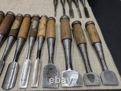 Japanese Chisel Nomi Carpenter Tool Set of 18 Hand Tool wood working R3064-78