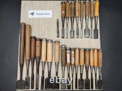 Japanese Chisel Nomi Carpenter Tool Set of 25 Hand Tool wood working R3111