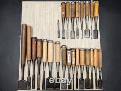 Japanese Chisel Nomi Carpenter Tool Set of 25 Hand Tool wood working R3111