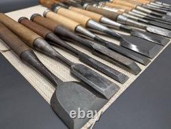 Japanese Chisel Nomi Carpenter Tool Set of 25 Hand Tool wood working R3111