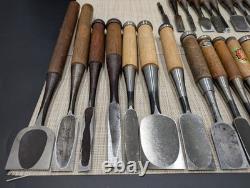 Japanese Chisel Nomi Carpenter Tool Set of 25 Hand Tool wood working R3111