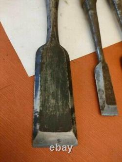 Japanese Chisel Nomi Carpenter Tool Set of 3 Hand Tool wood working Vintage